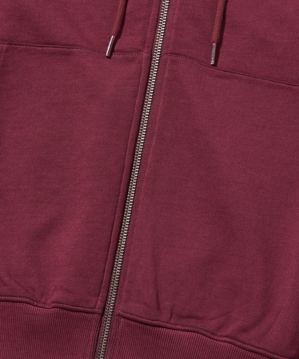 브라운브레스(BROWNBREATH) PIGMENT TAG HOOD ZIP UP - BURGUNDY