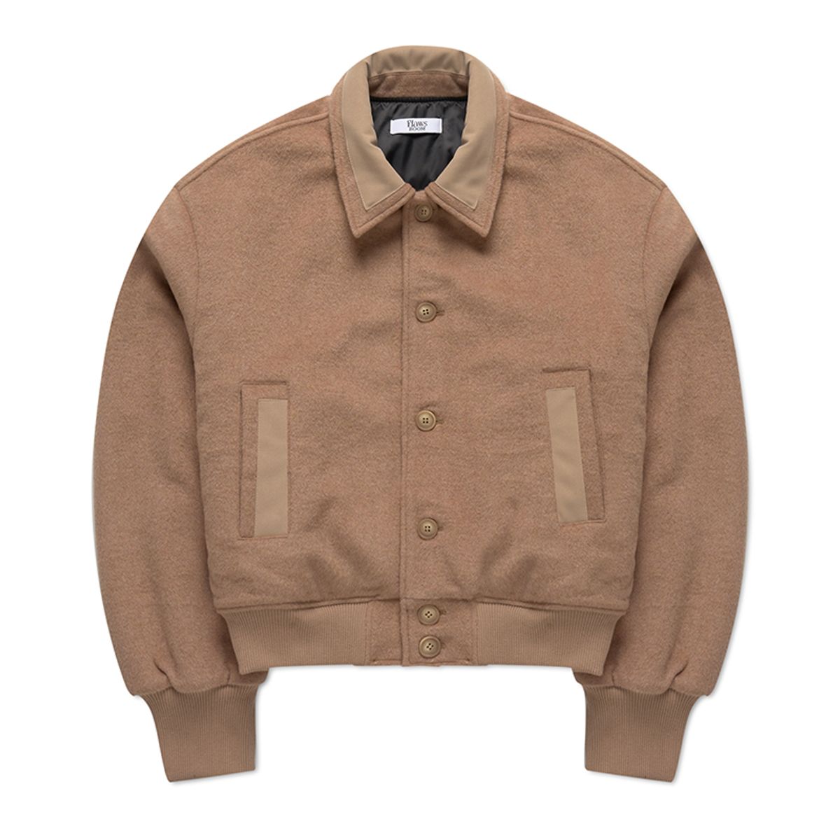 플로즈룸(FLAWSROOM) Wool Blend Bomber Jacket PINK BEIGE