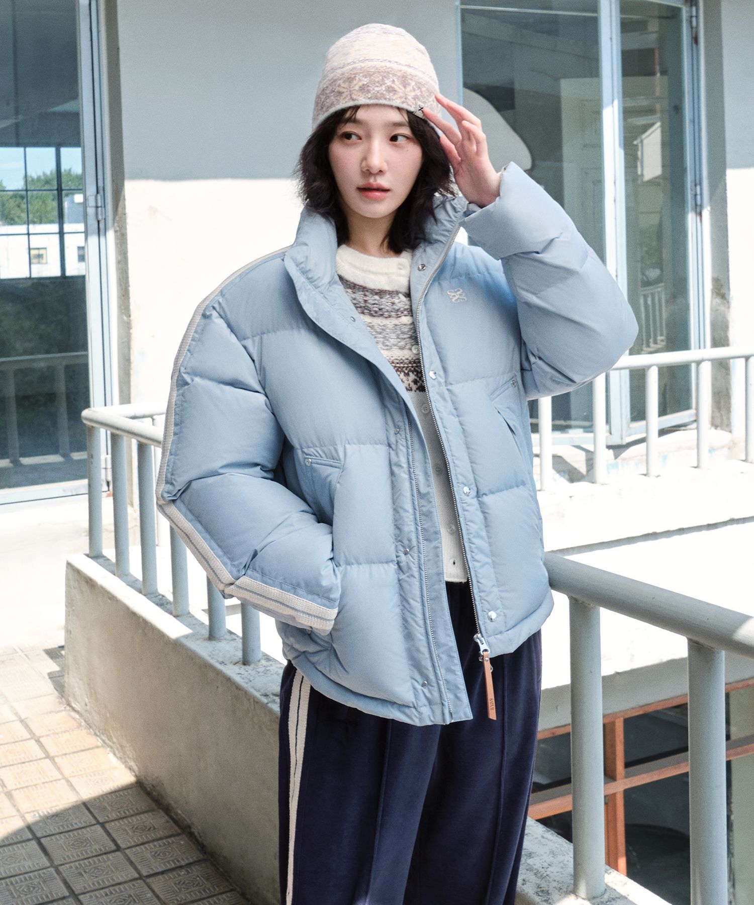 ダウンジャケット・コート SATUR Lawton duck down padding sky blue SATUR】LAWTON DUCK DOWN PADDING ダウンジャケット