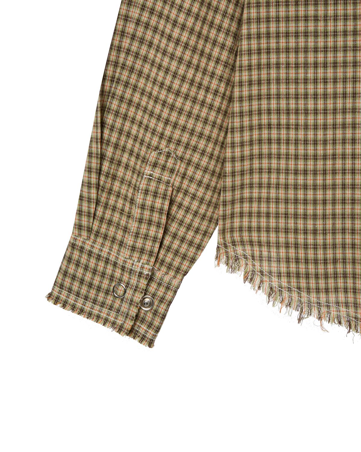 에이이에이이(AEAE) WESTERN CHECK SHIRTS [YELLOW GREEN]