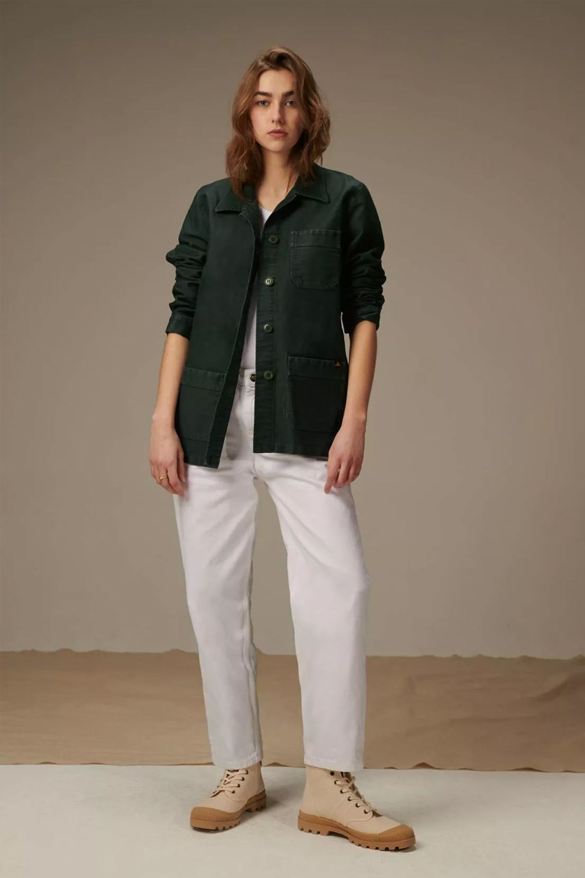 르몽생미셸(LE MONT ST MICHEL) (W)Genuine Lmsm Work Jacket_Dark green