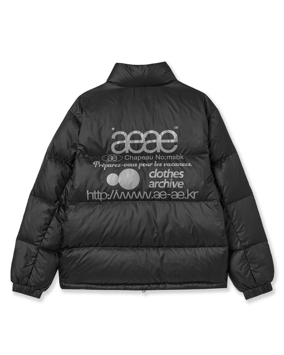 에이이에이이(AEAE) WEB LOGO DOWN JACKET [BLACK]