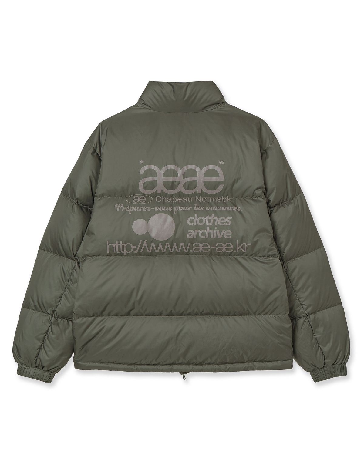 에이이에이이(AEAE) WEB LOGO DOWN JACKET [WARM GREY]