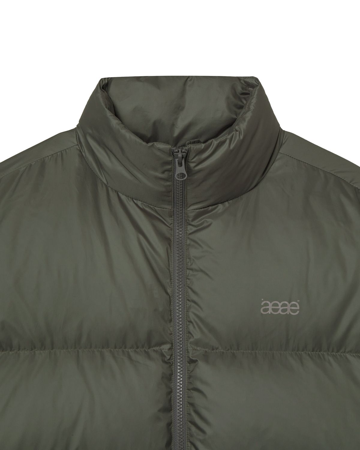 에이이에이이(AEAE) WEB LOGO DOWN JACKET [WARM GREY]