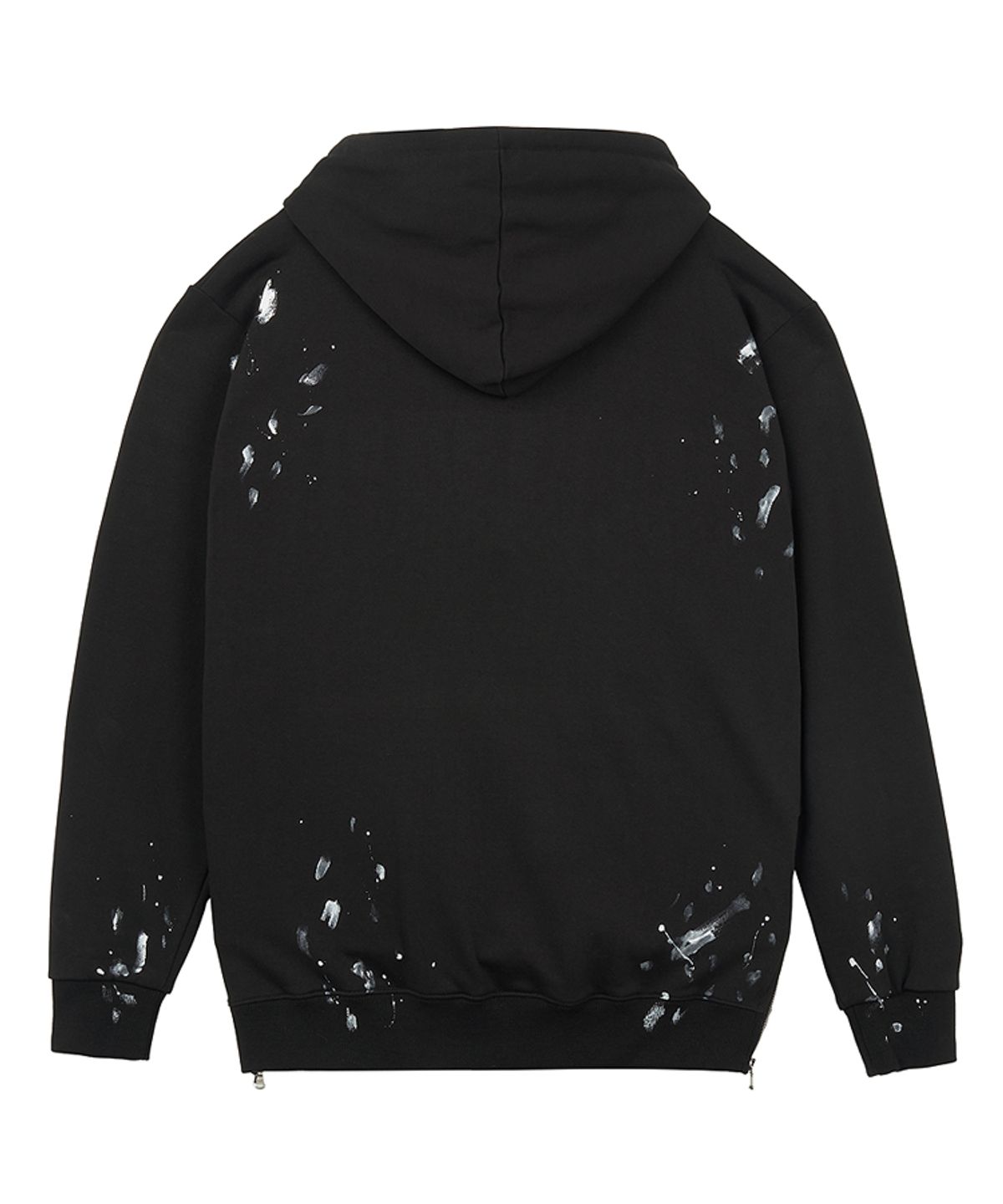 스트라이크(STRIKE) Studded Splatter Paint Zippers Hoodie (BLACK)