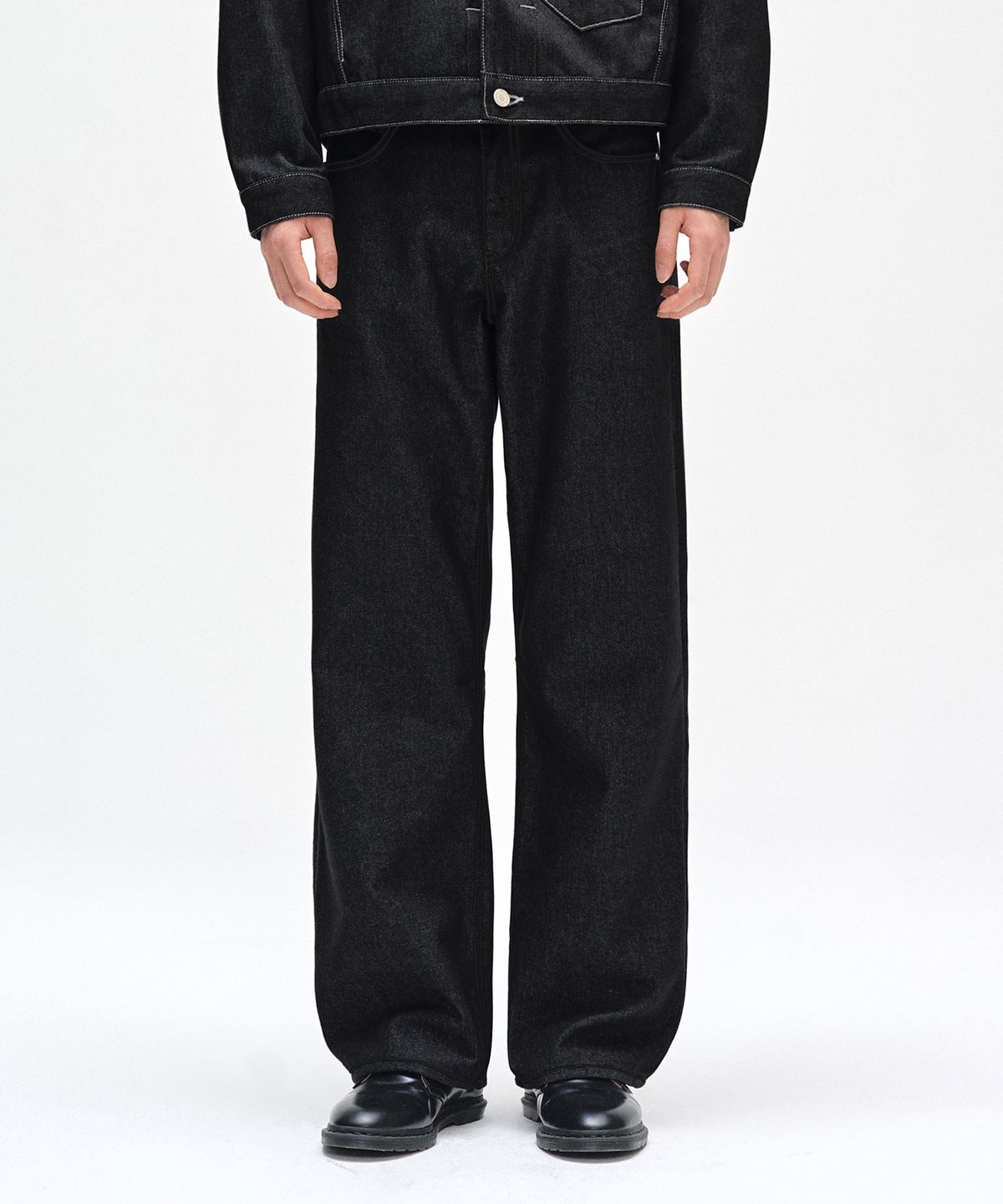 데케트(DECET) [기모본딩]Mid Rise Wide Jeans DCPT027WCPBlack