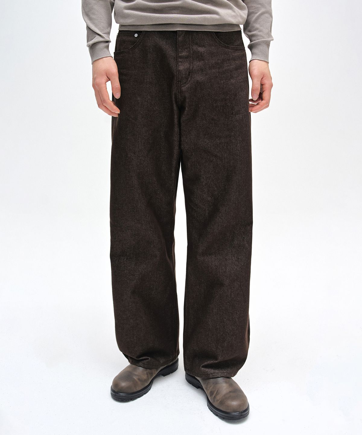 데케트(DECET) [기모본딩]Mid Rise Wide Jeans DCPT027WCPBrown