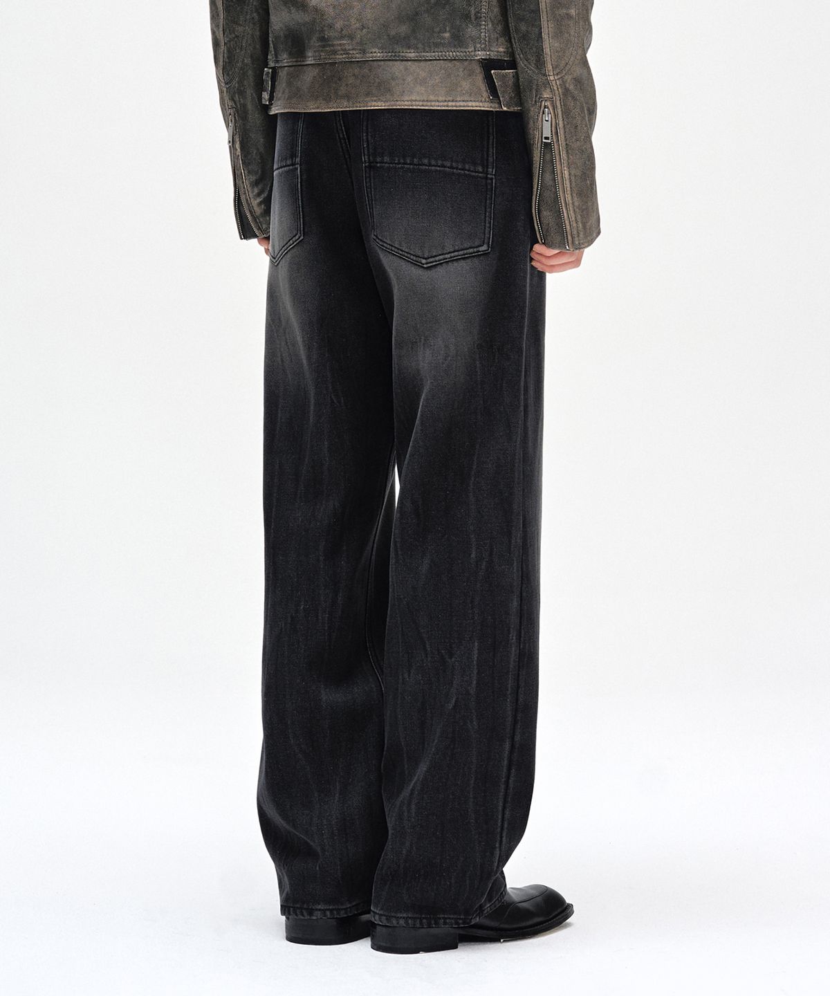 데케트(DECET) [기모본딩]Mid Rise Wide Jeans DCPT027WCRBlack2