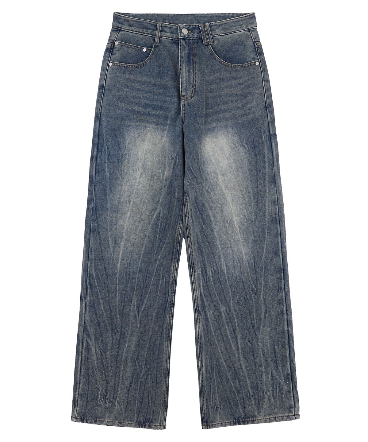 데케트(DECET) [기모본딩]Mid Rise Wide Jeans DCPT027WCRBlue2