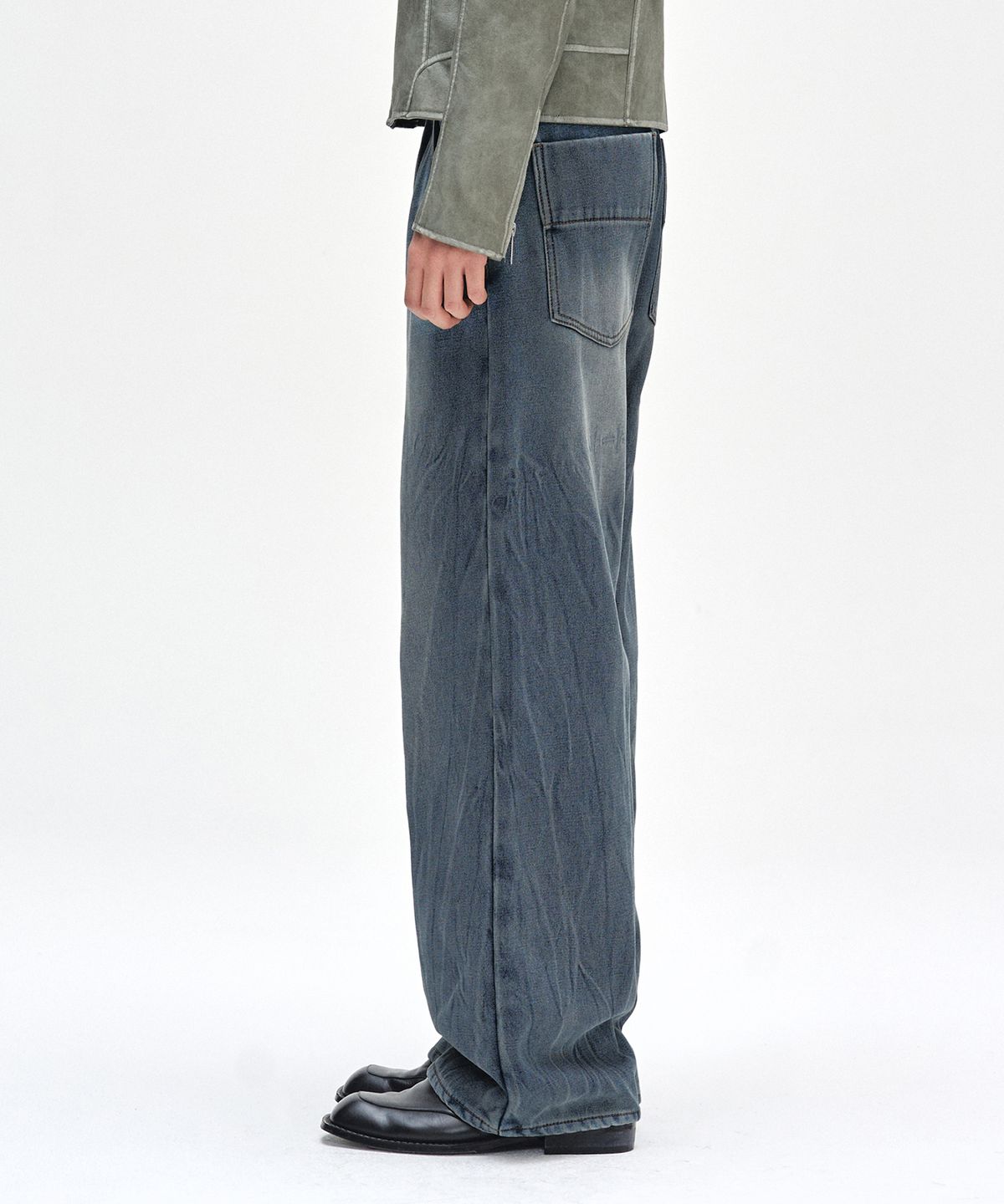 데케트(DECET) [기모본딩]Mid Rise Wide Jeans DCPT027WCRBlue2