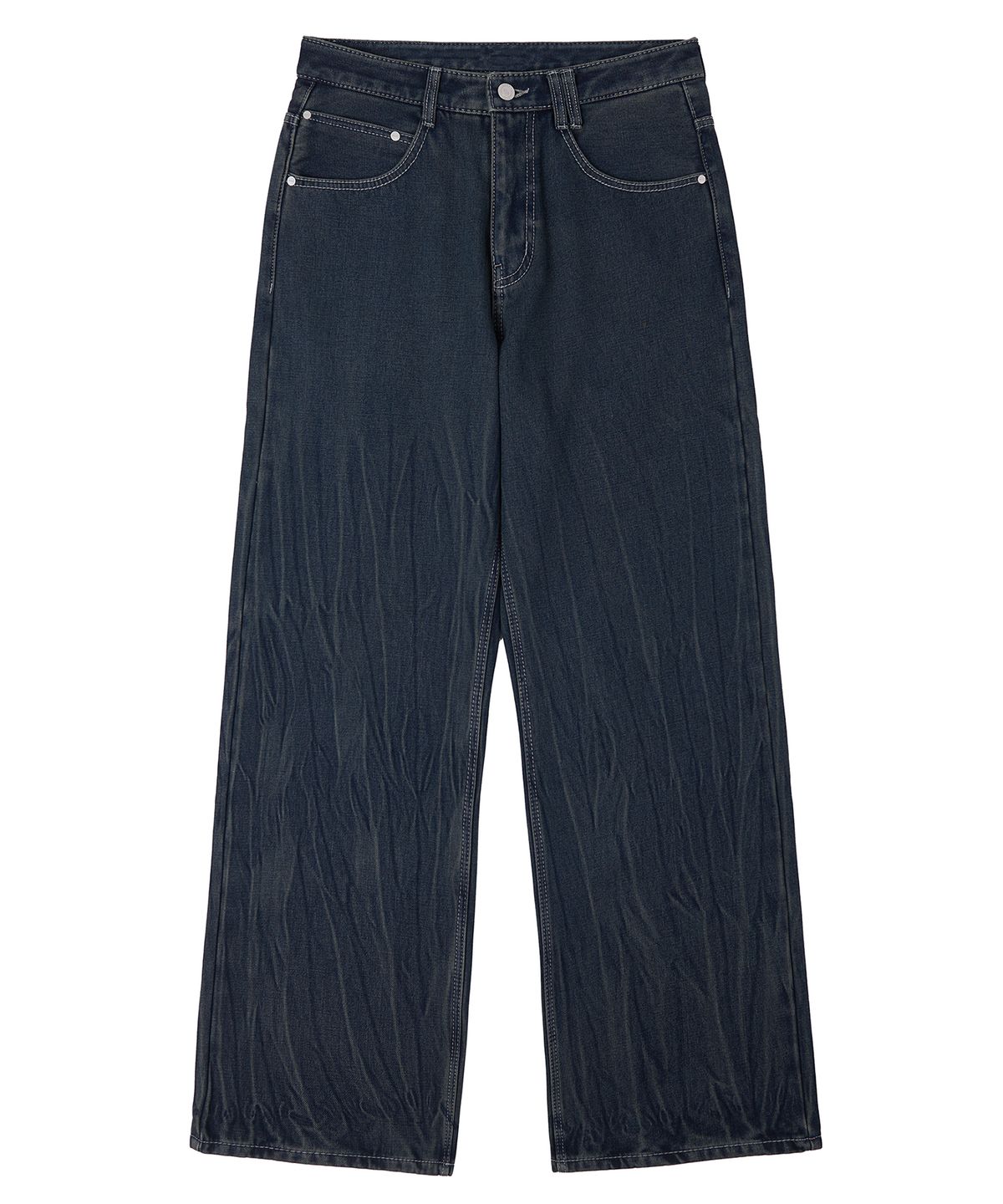 데케트(DECET) [기모본딩]Mid Rise Wide Jeans DCPT027WCRDBlue