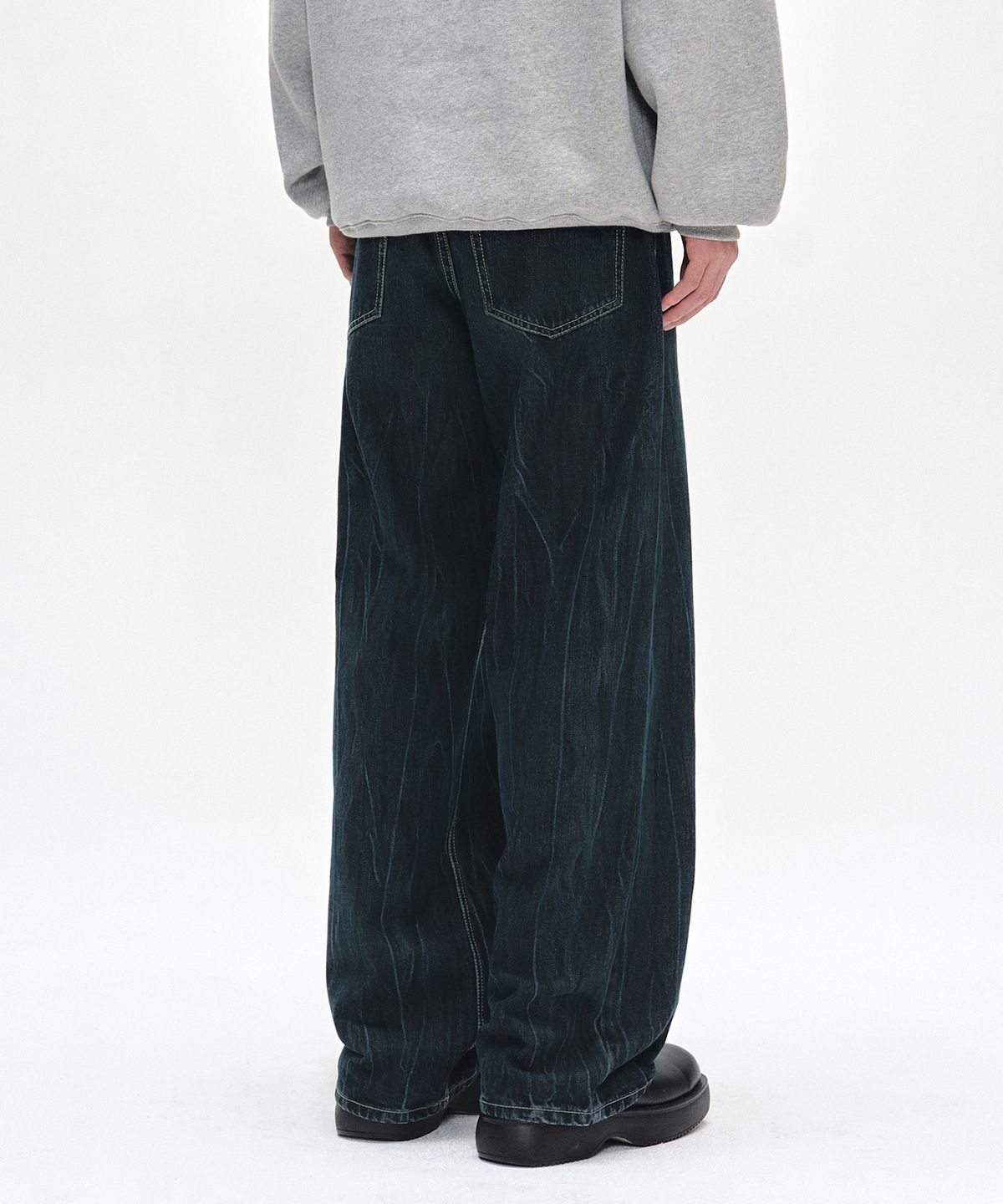 데케트(DECET) [기모본딩]Mid Rise Wide Jeans DCPT027WCRDBlue