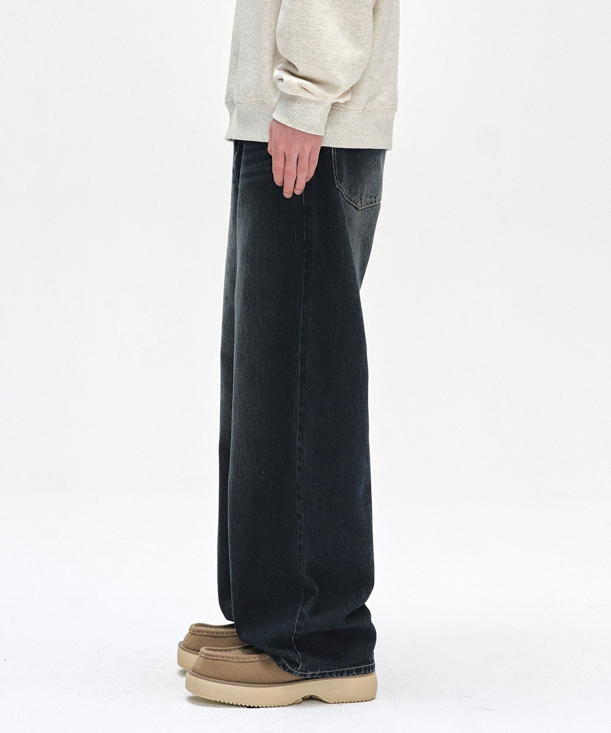 데케트(DECET) [기모본딩]Mid Rise Wide Jeans DCPT027WDBlueB