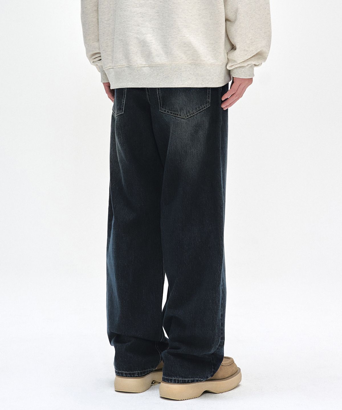 데케트(DECET) [기모본딩]Mid Rise Wide Jeans DCPT027WDBlueB