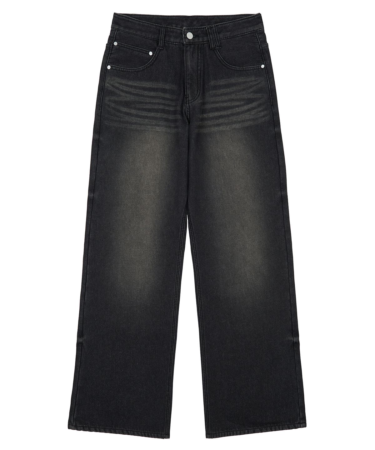 데케트(DECET) [기모본딩]Mid Rise Wide Jeans DCPT027WHLBlack