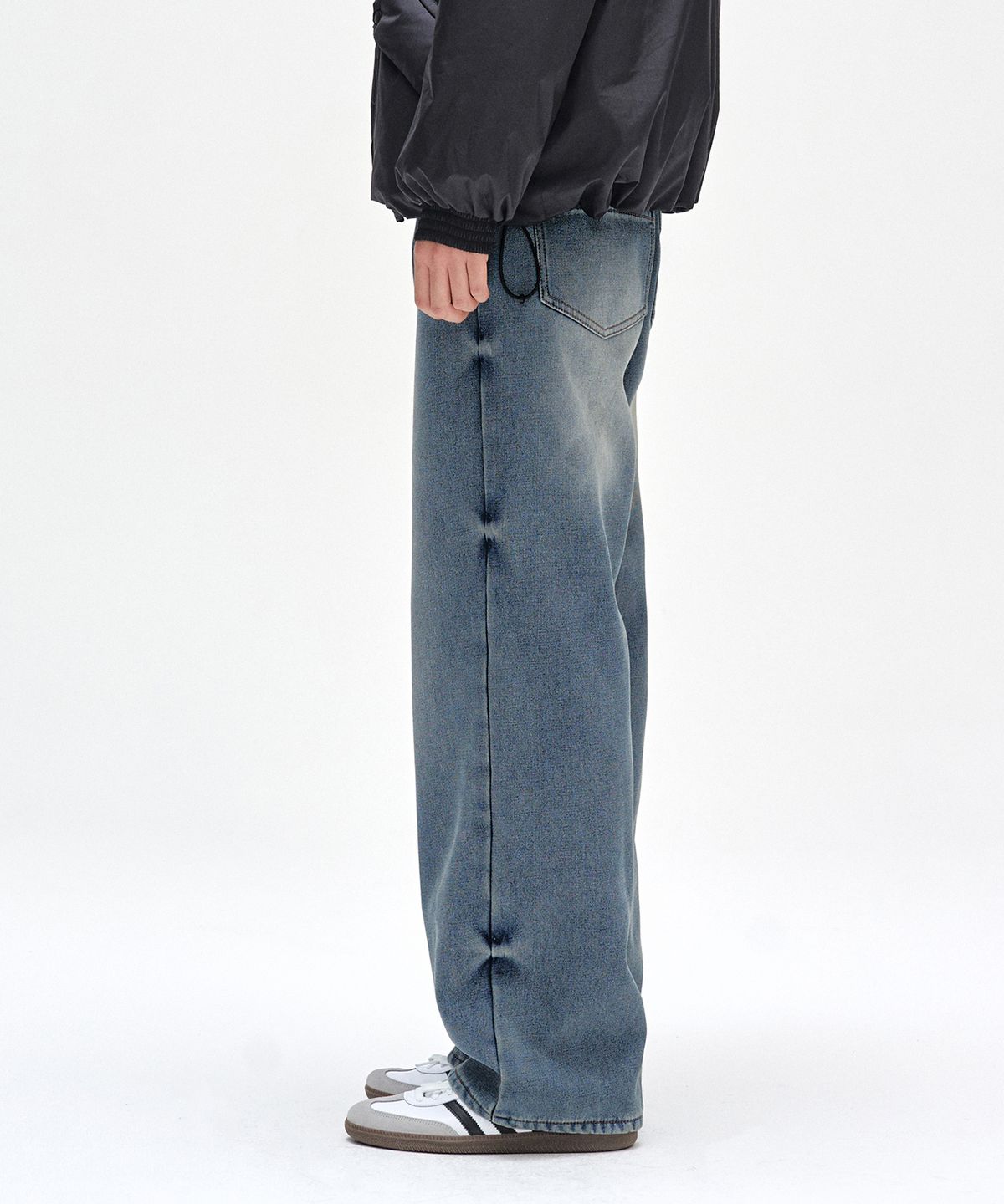 데케트(DECET) [기모본딩]Mid Rise Wide Jeans DCPT027WHLBlue