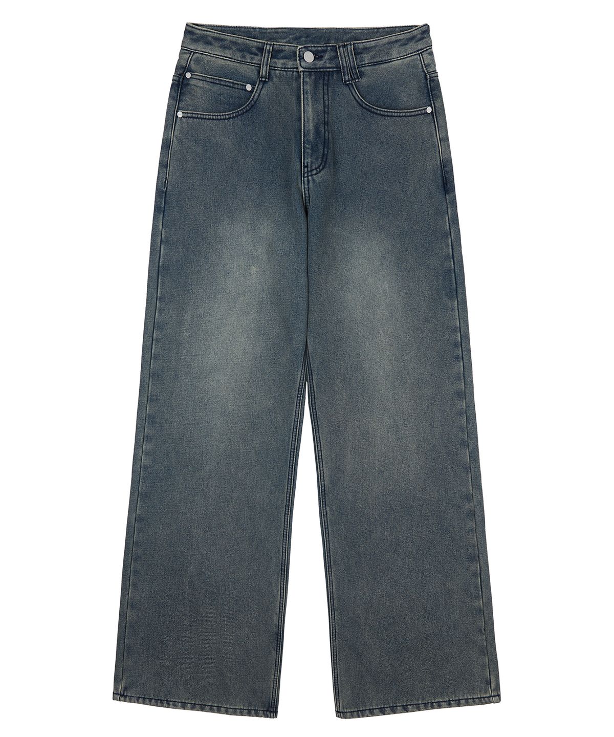 데케트(DECET) [기모본딩]Mid Rise Wide Jeans DCPT027WSTNGRBlue