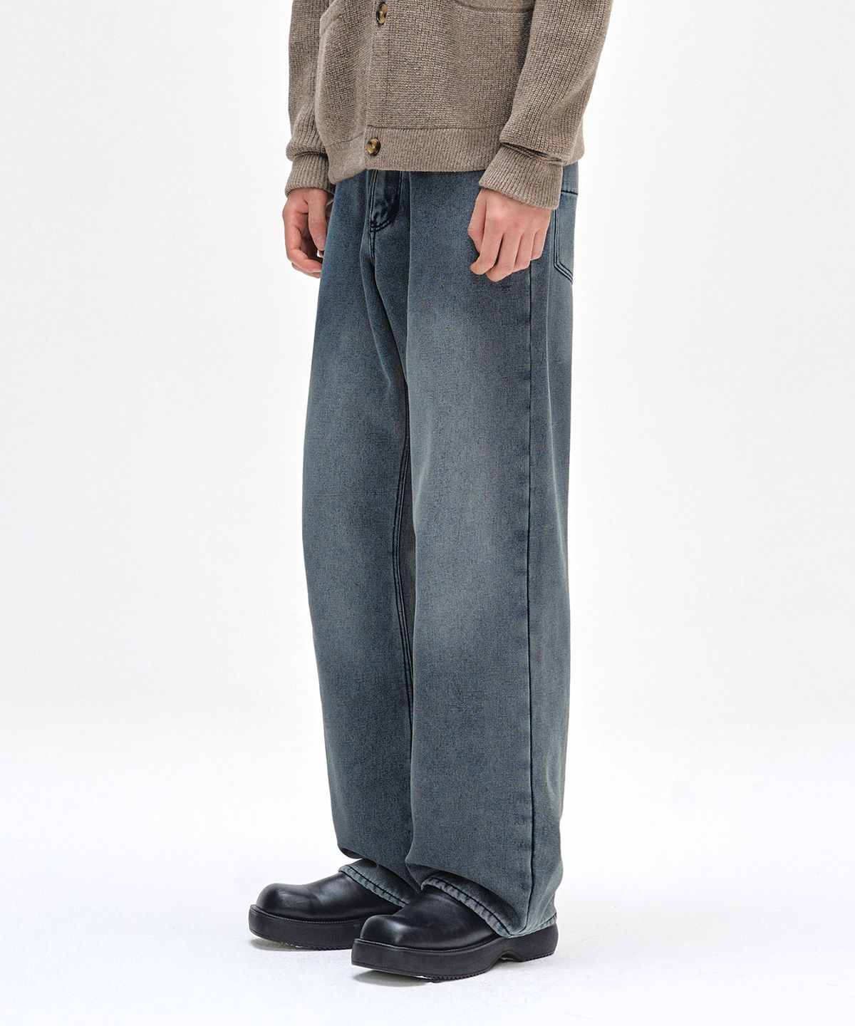 데케트(DECET) [기모본딩]Mid Rise Wide Jeans DCPT027WSTNGRBlue