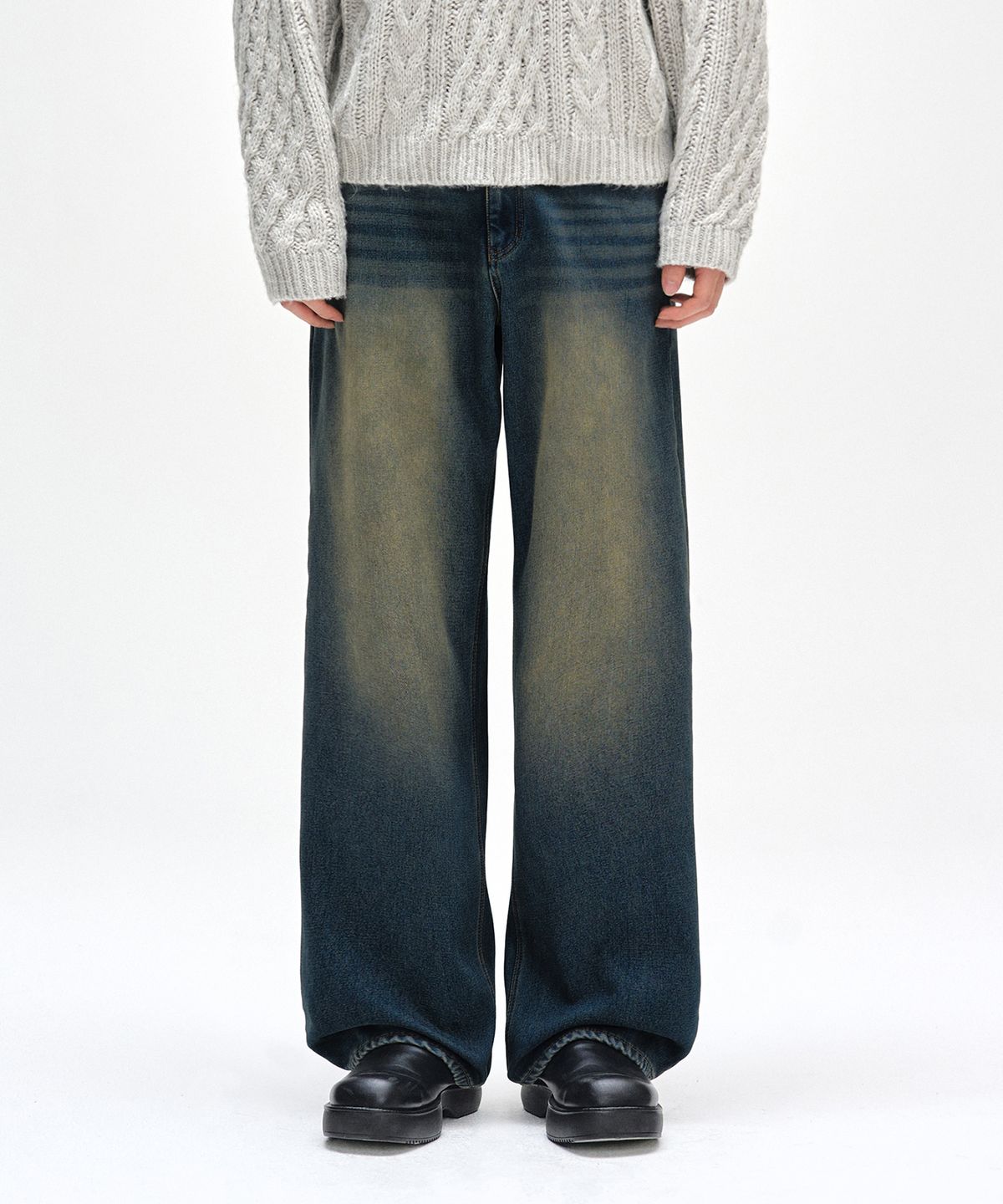 데케트(DECET) [기모본딩]Mid Rise Wide Jeans DCPT027WYLBlue