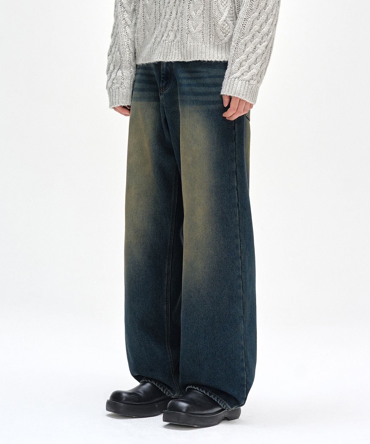 데케트(DECET) [기모본딩]Mid Rise Wide Jeans DCPT027WYLBlue