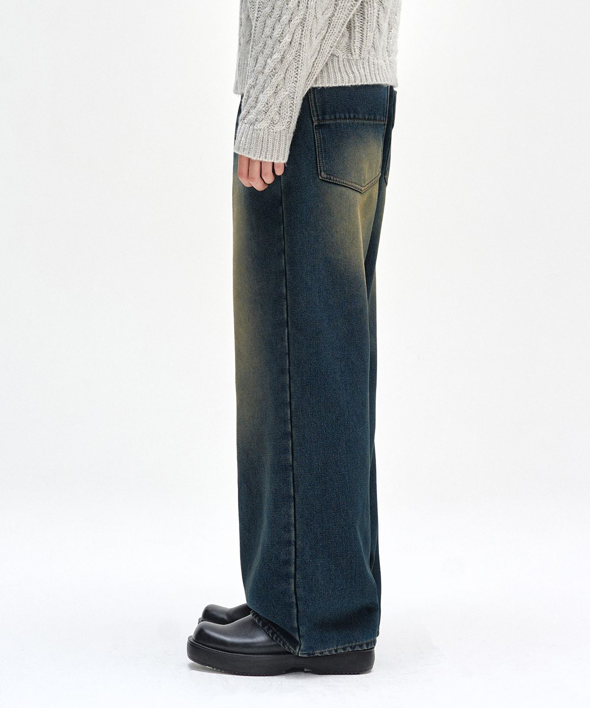 데케트(DECET) [기모본딩]Mid Rise Wide Jeans DCPT027WYLBlue