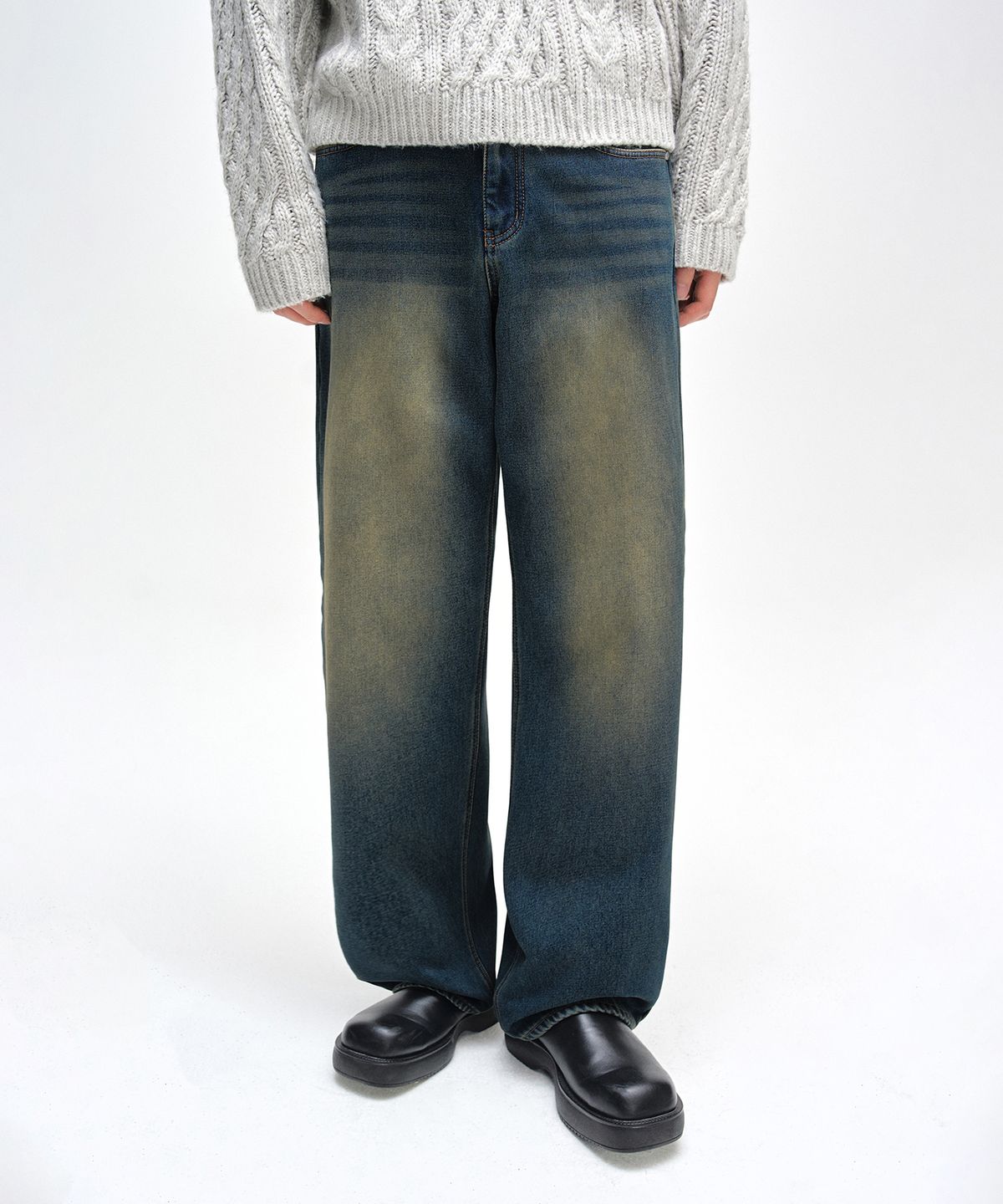 데케트(DECET) [기모본딩]Mid Rise Wide Jeans DCPT027WYLBlue