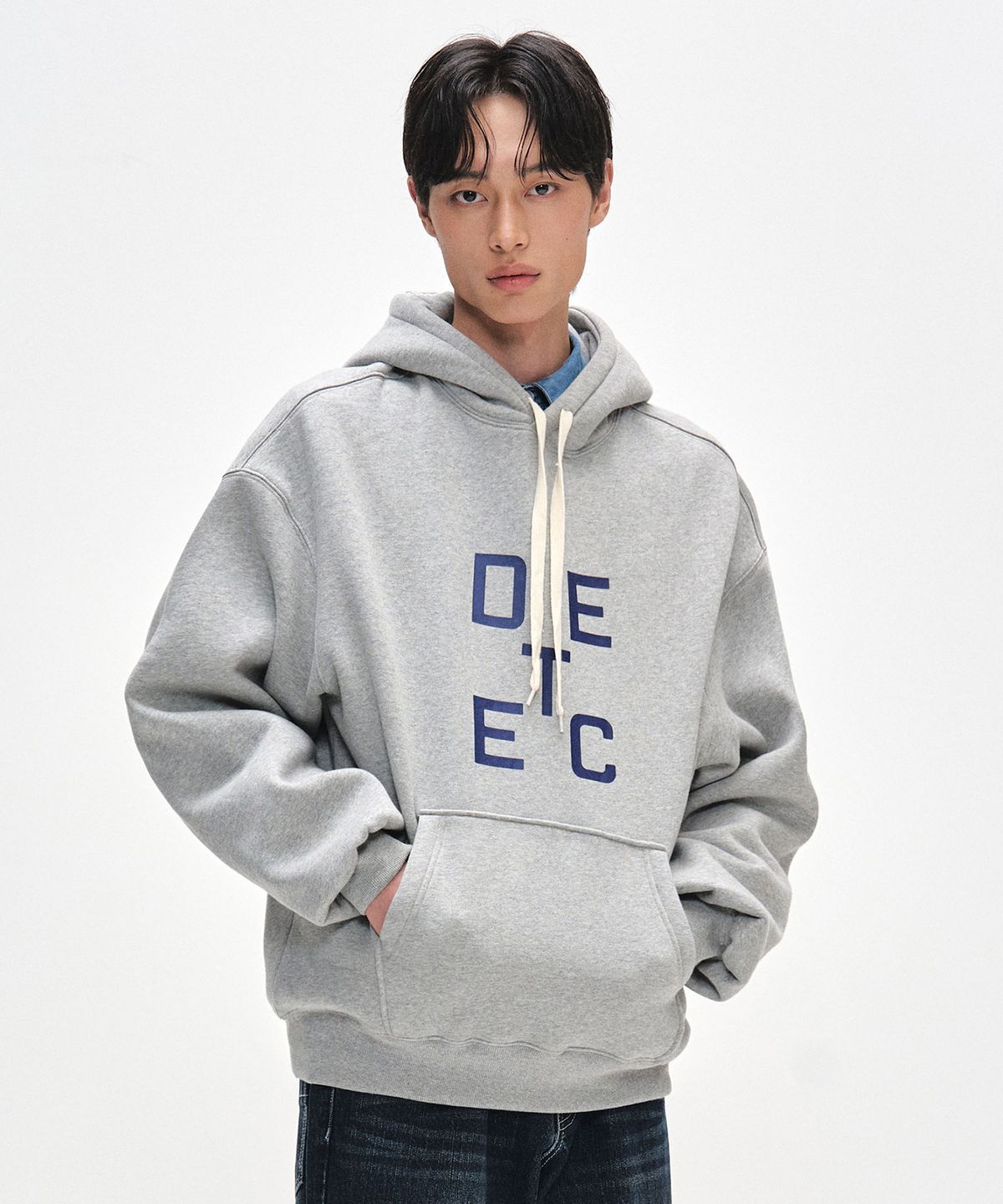 데케트(DECET) Square Logo Hoodies DCHD001WGray