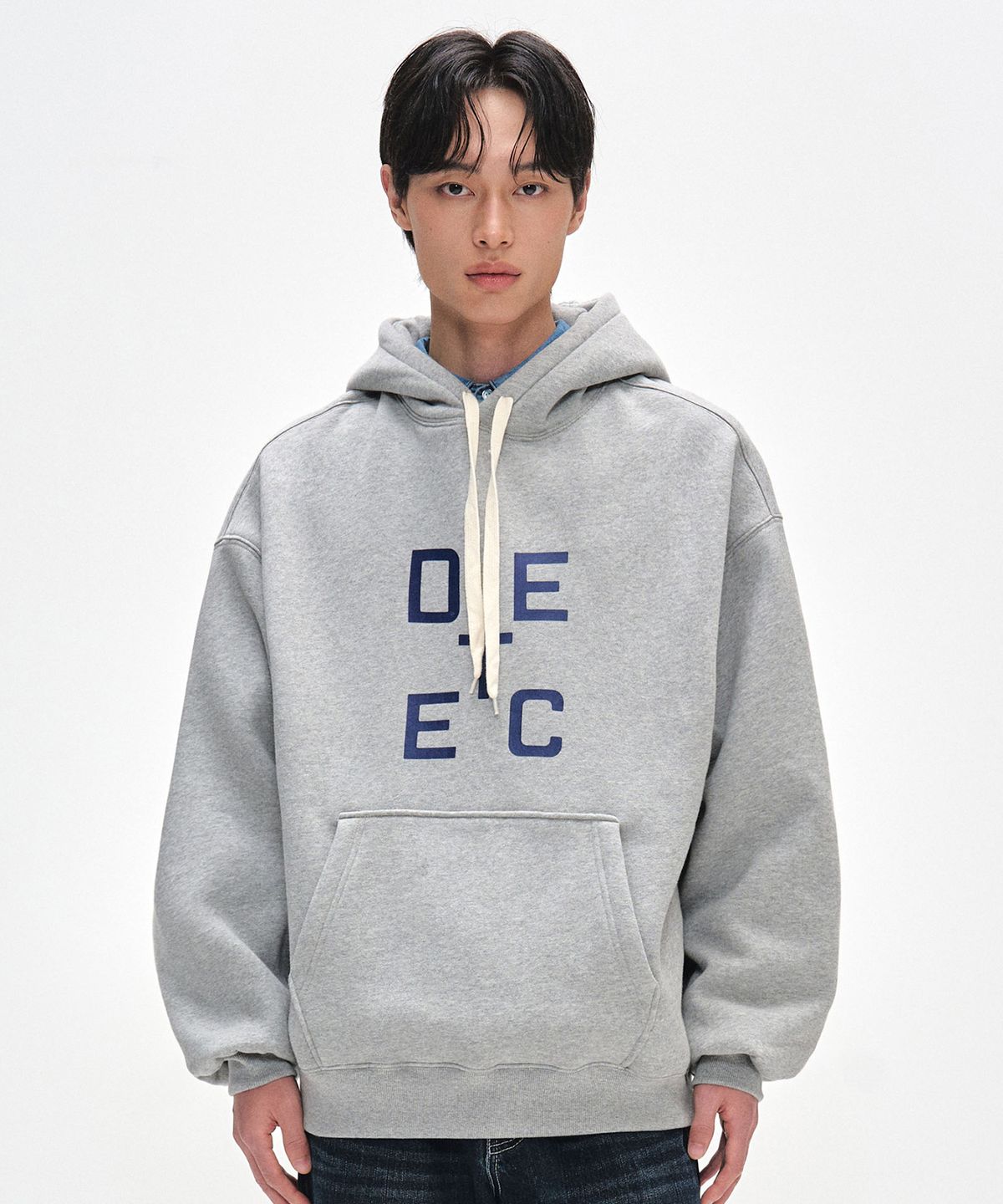 데케트(DECET) Square Logo Hoodies DCHD001WGray