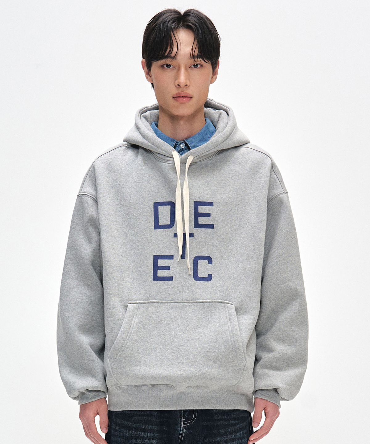데케트(DECET) Square Logo Hoodies DCHD001WGray