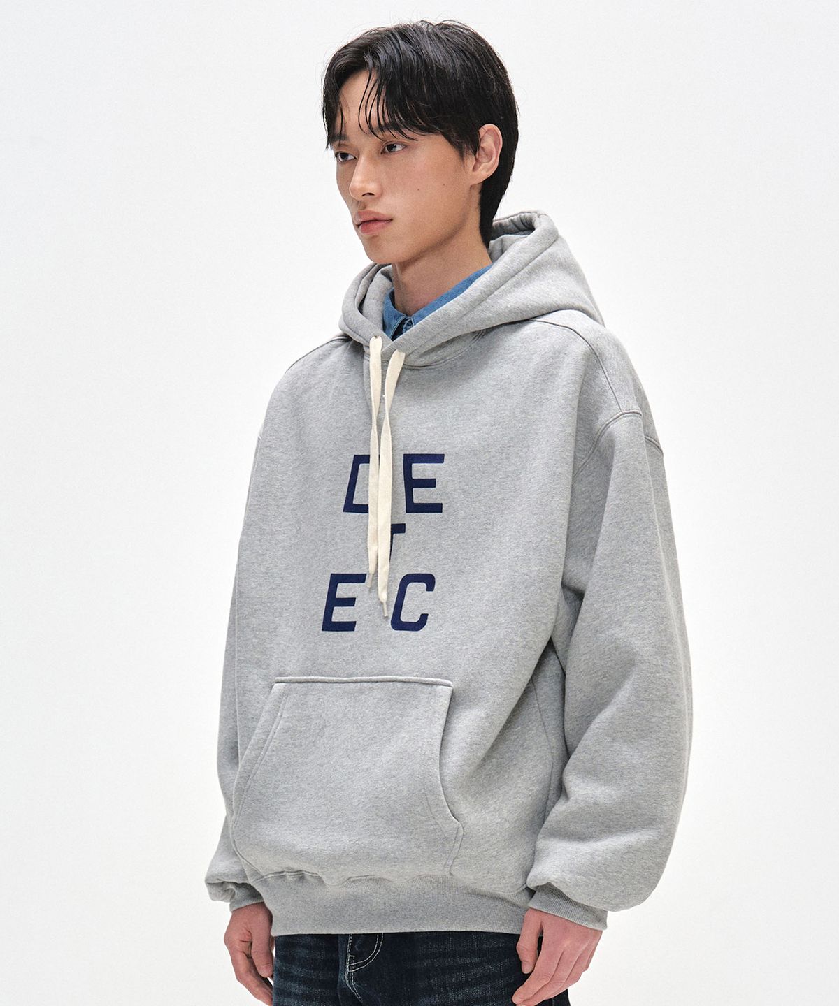 데케트(DECET) Square Logo Hoodies DCHD001WGray