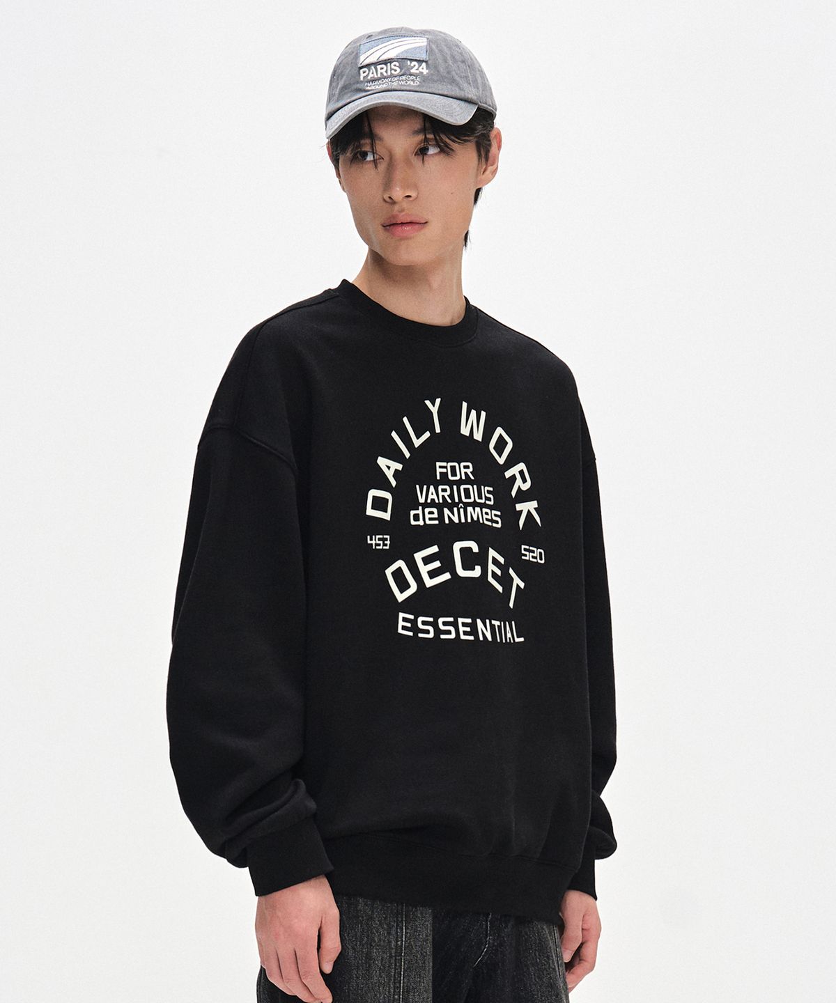 데케트(DECET) Daily Work Sweatshirts DCMT002WBlack
