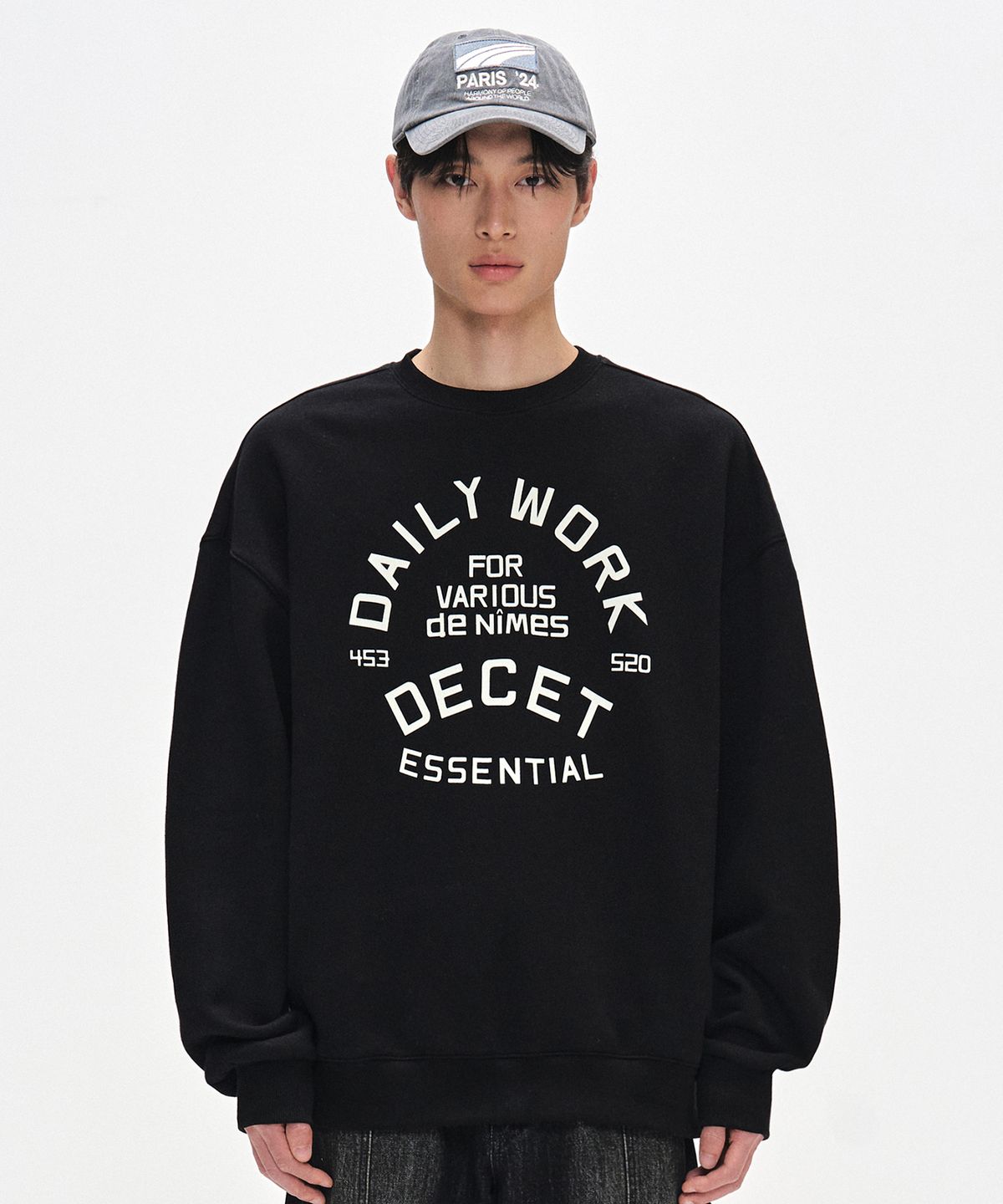 데케트(DECET) Daily Work Sweatshirts DCMT002WBlack