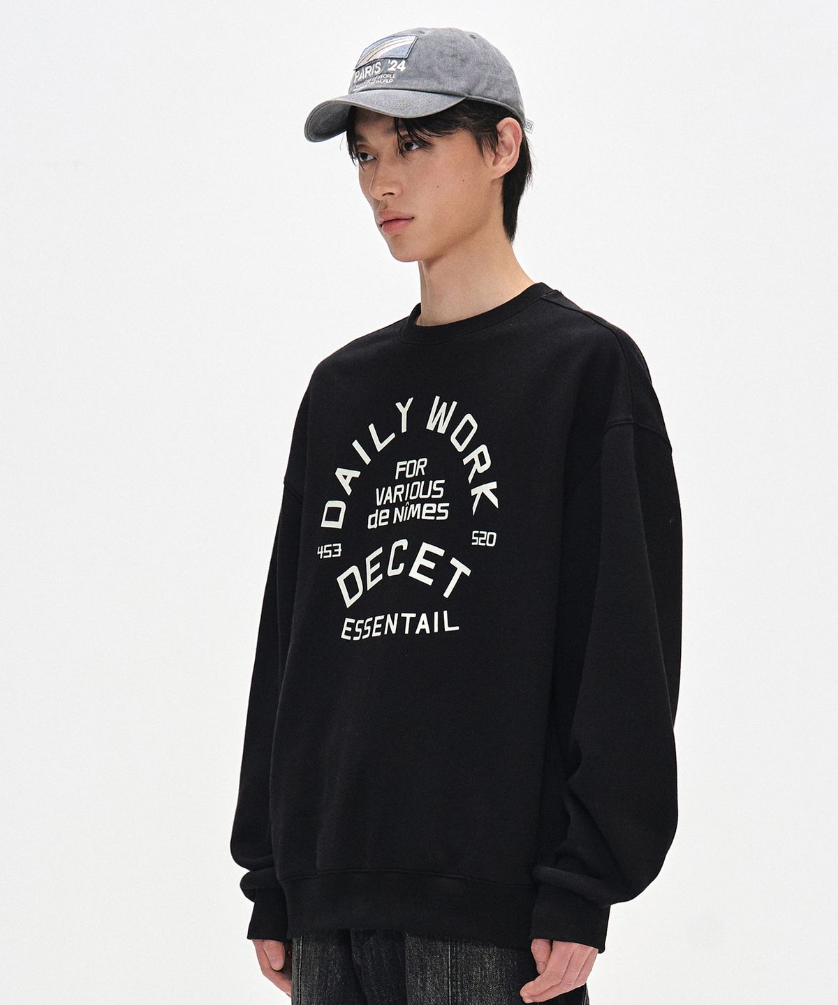 데케트(DECET) Daily Work Sweatshirts DCMT002WBlack