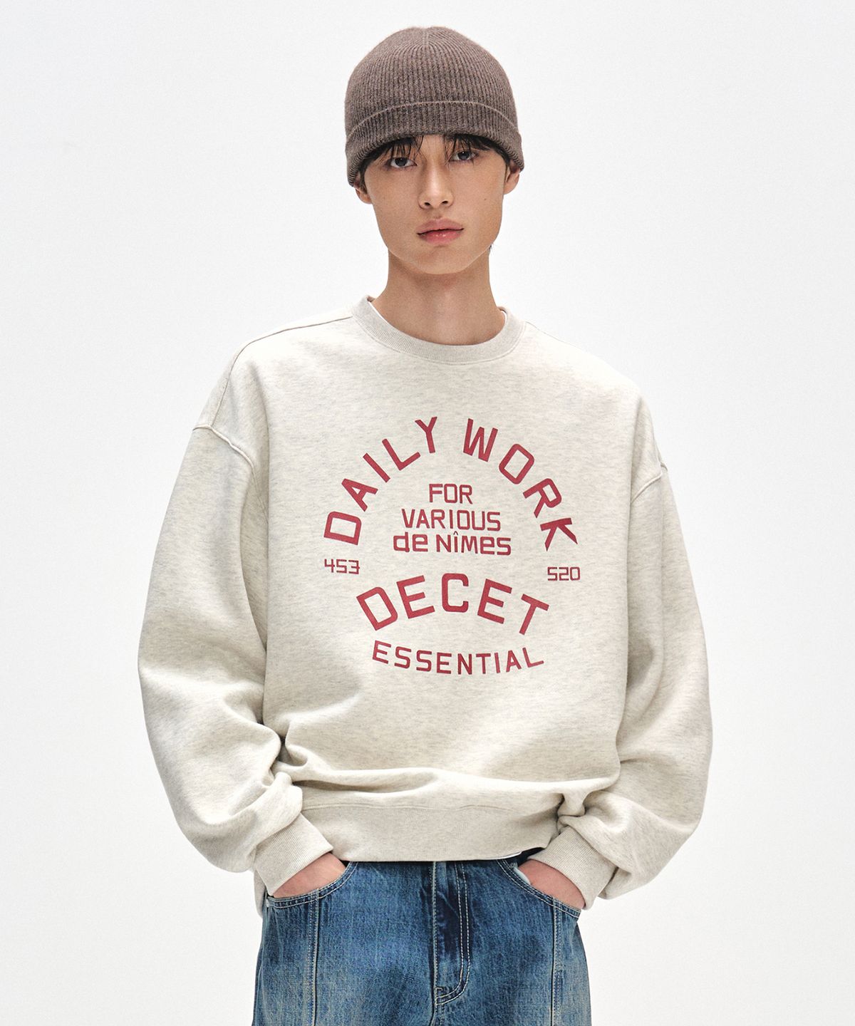 데케트(DECET) Daily Work Sweatshirts DCMT002WOatmeal