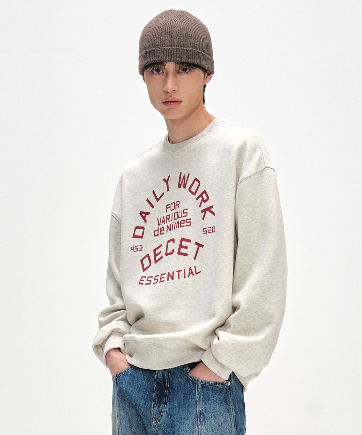 데케트(DECET) Daily Work Sweatshirts DCMT002WOatmeal