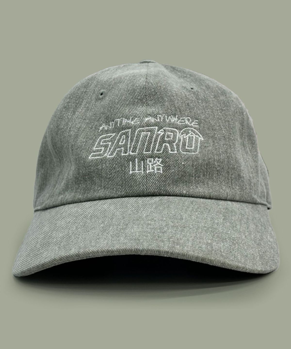 산로(SANRO) 시그니처 자수 볼캡 모자 - 올리브그린