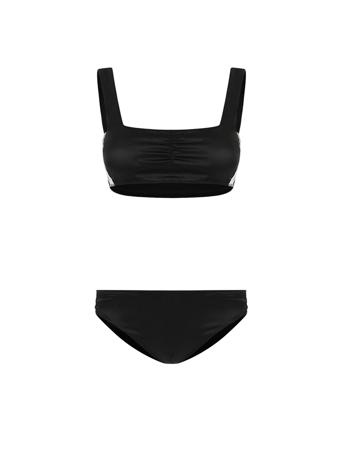 솔티페블(SALTY PEBBLE) GLOSSY LACE BIKINI [BLACK]