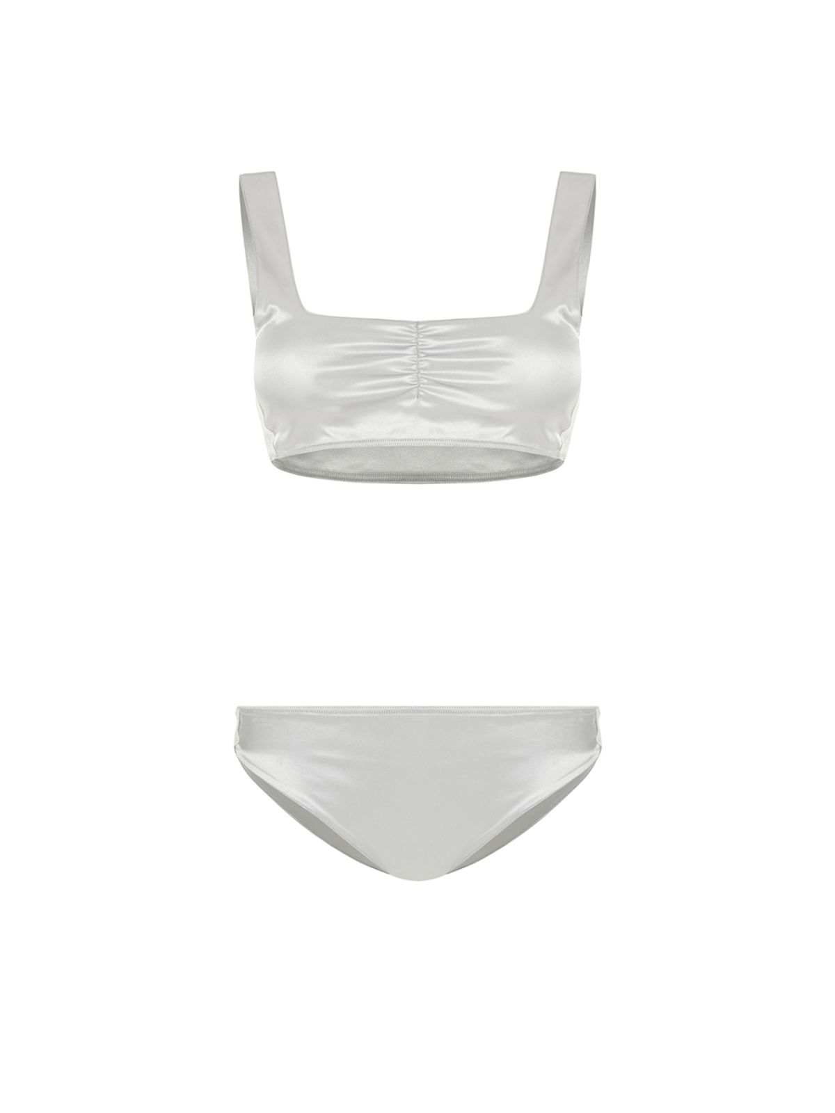솔티페블(SALTY PEBBLE) GLOSSY LACE BIKINI [SILVER]