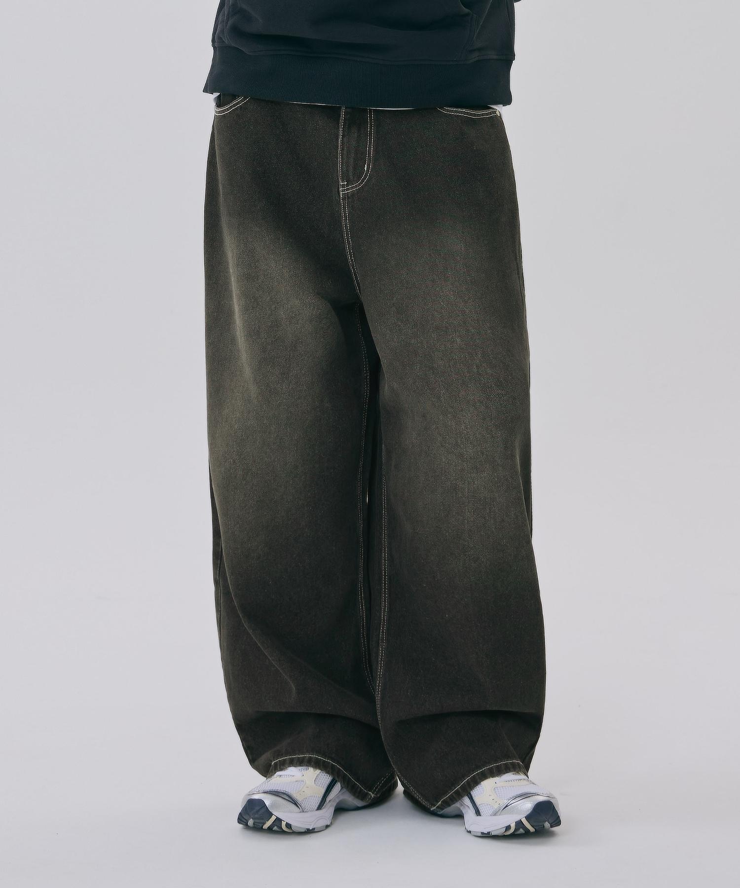 ★MUSINSA STANDARD★ Denim Wide Balloon Pants Washed Black M MUSINSA | MUSINSA STANDARD Twisted Semi Balloon Denim Pants