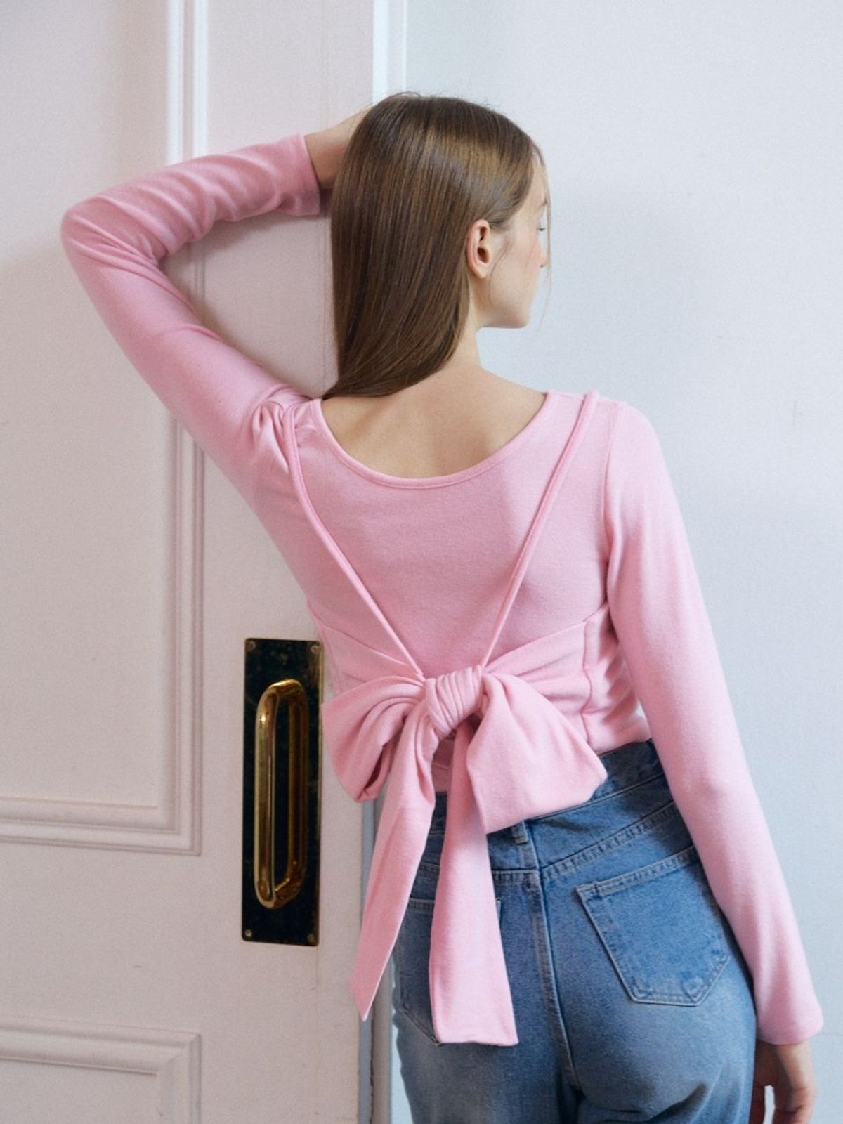 패브릭서울(FABRICSEOUL) wool angora bustier T-shits_pink