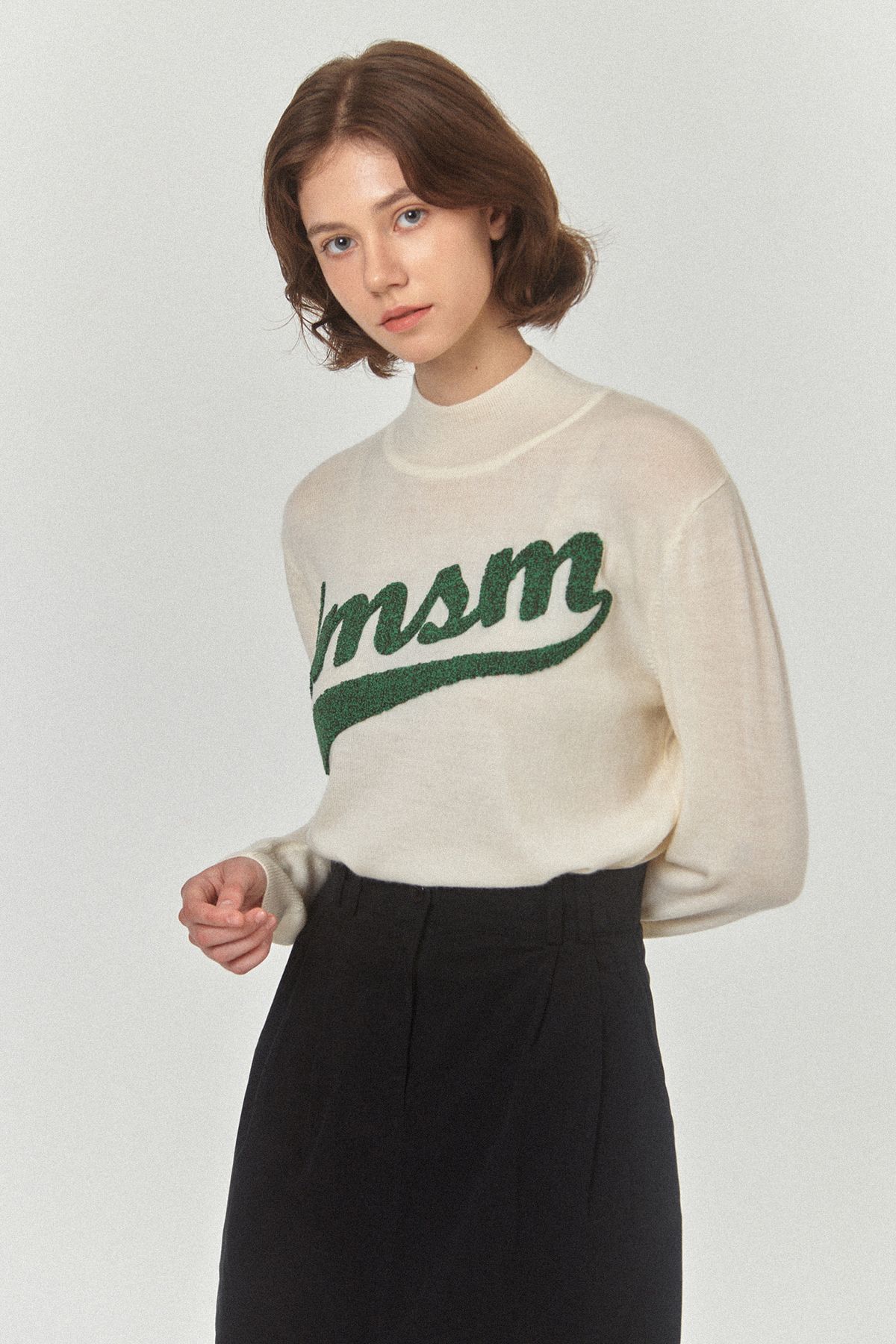 르몽생미셸(LE MONT ST MICHEL) SAMARILLE - JACQUARD SWEATER_Ivory