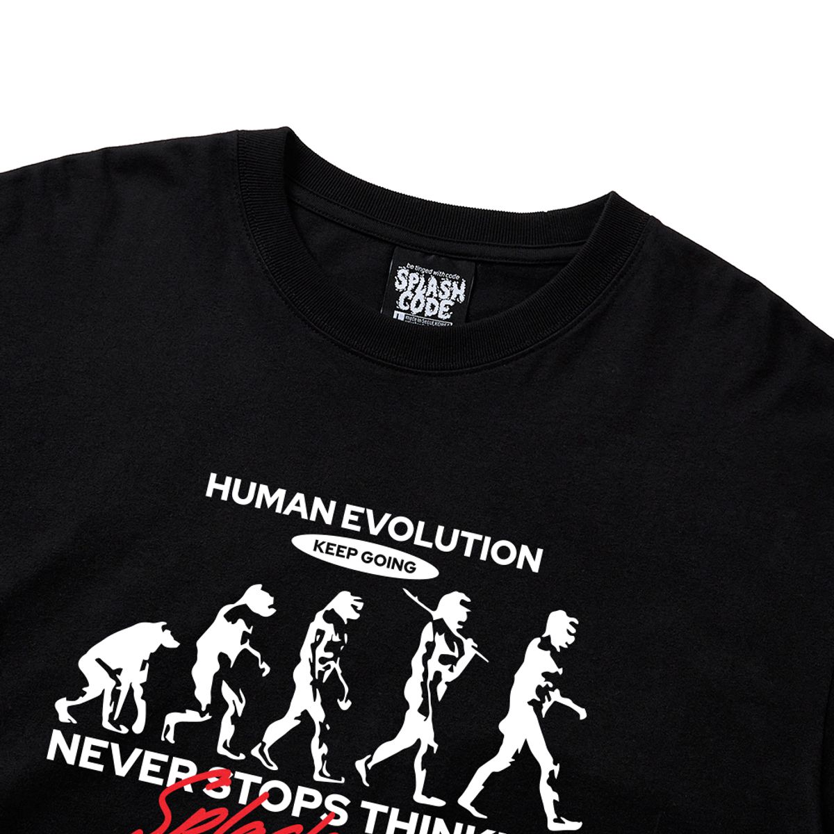 스플래시코드(SPLASHCODE) 롱슬리브 블랙 - 진화(Human Evolution)