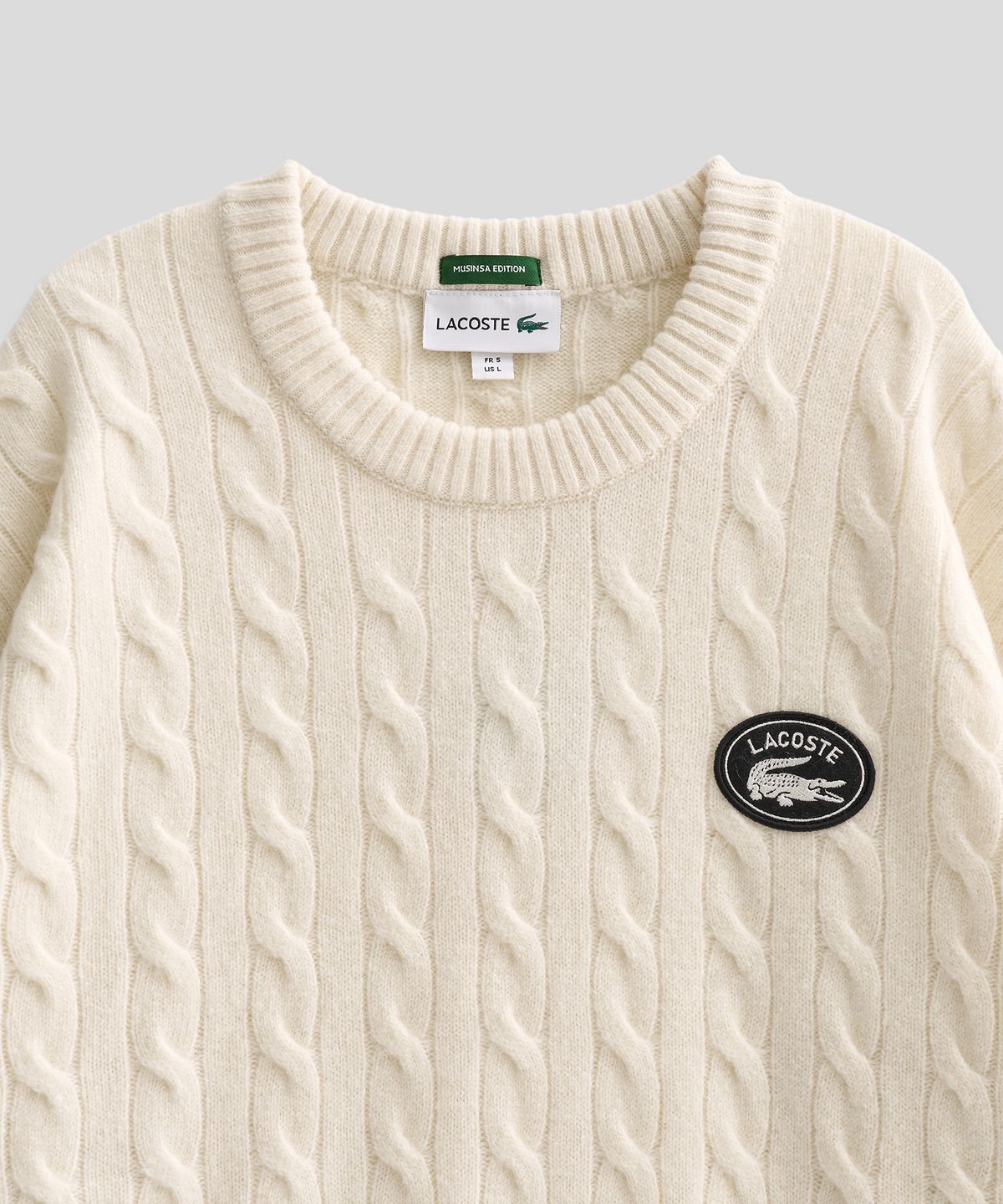 라코스테(LACOSTE) 케이블 풀오버 (아이보리)