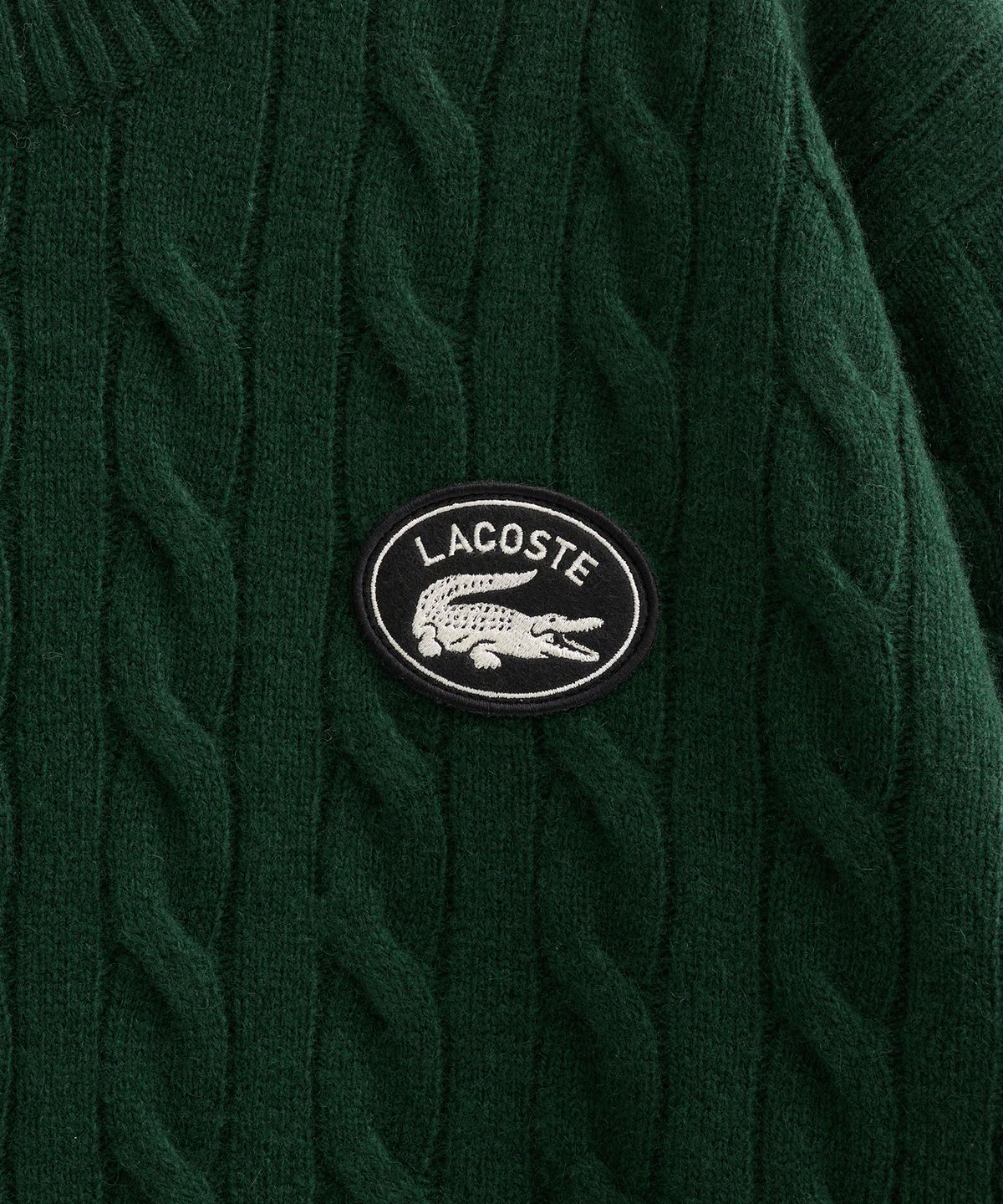 라코스테(LACOSTE) 케이블 풀오버 (다크 그린)