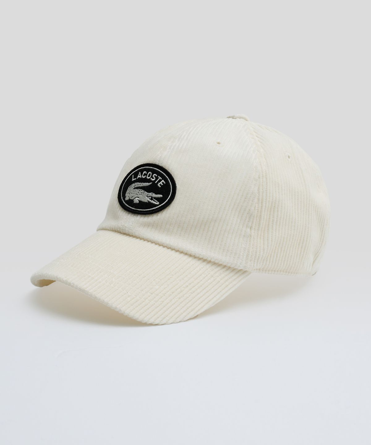 라코스테(LACOSTE) 코듀로이 야구모자 (아이보리)