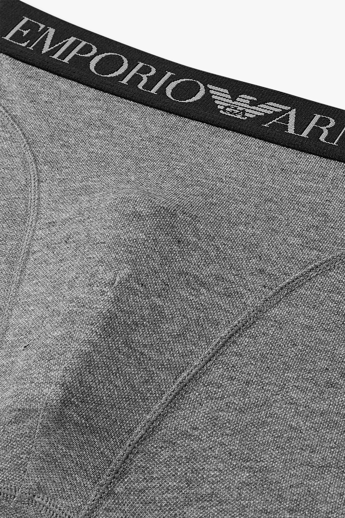엠포리오 아르마니 언더웨어(EMPORIO ARMANI UNDERWEAR) 남성 풀 로고 밴딩 드로즈_그레이 0814312044