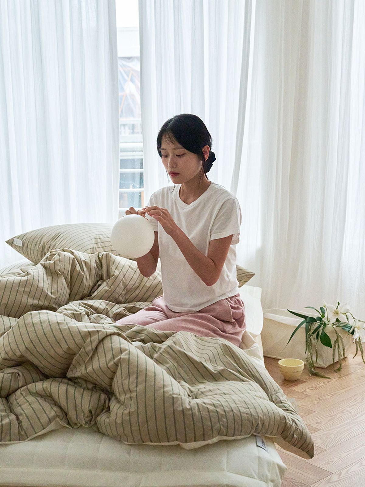 깃든(GITDEN) 메르 고밀도 60수 순면 호텔 차렵이불세트 SS/Q/K