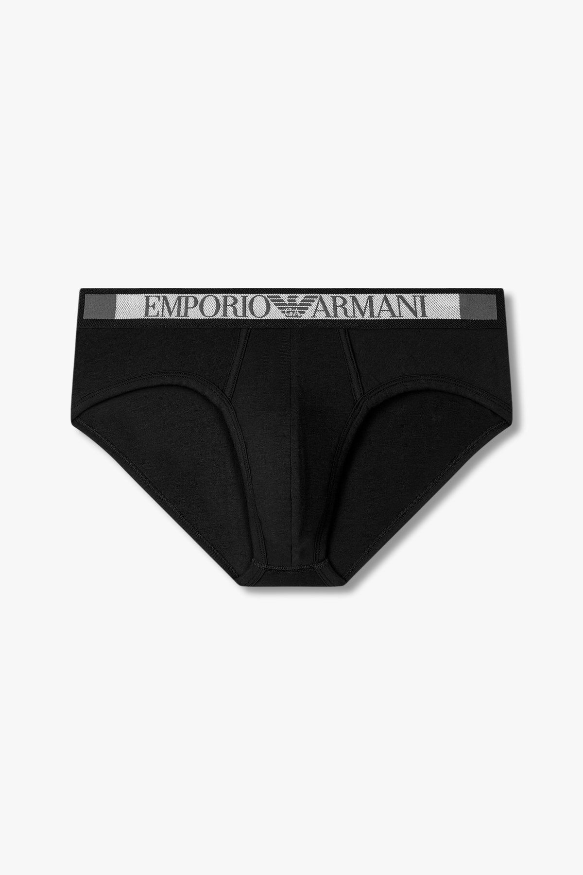 엠포리오 아르마니 언더웨어(EMPORIO ARMANI UNDERWEAR) 남성 컬러 블록 로고 밴딩 브리프_블랙 0814311027