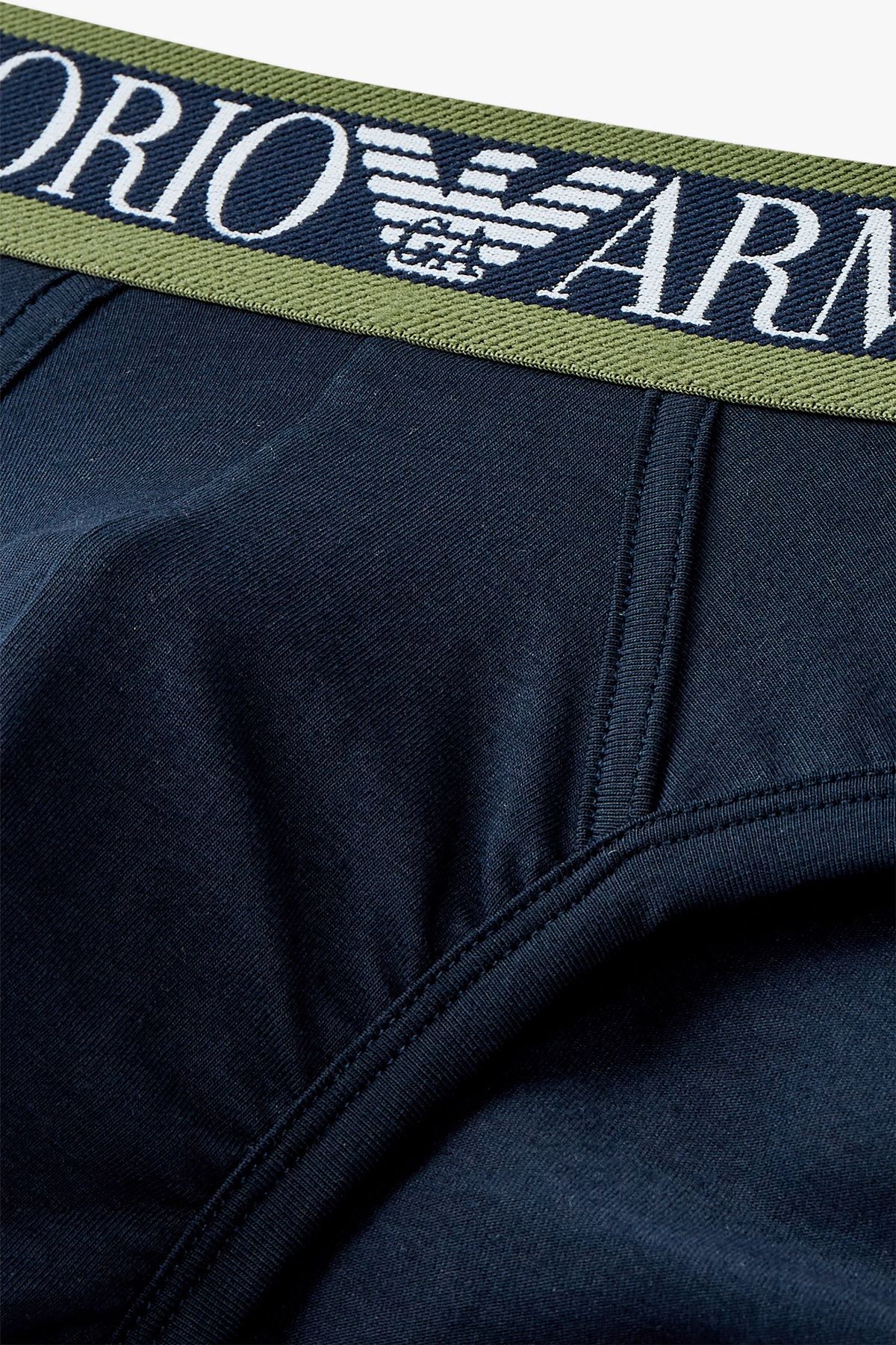 엠포리오 아르마니 언더웨어(EMPORIO ARMANI UNDERWEAR) 남성 컬러 블록 로고 밴딩 브리프_마린 0814311028