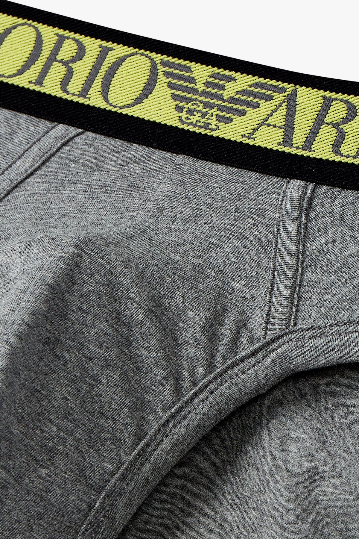 엠포리오 아르마니 언더웨어(EMPORIO ARMANI UNDERWEAR) 남성 컬러 블록 로고 밴딩 브리프_멜란지 그레이 0814311029